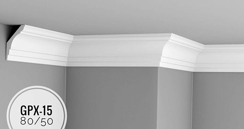 картинка Плинтус потолочный GPX-15 <80*50> от магазина