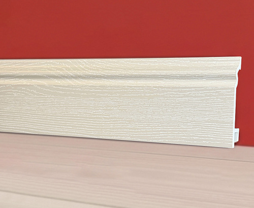 картинка Плинтус Декор С01-1 снежная роза КОМПОЗИТ 100мм 2,5м от магазина