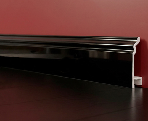 картинка  Плинтус Декор С01-1 черный глянец КОМПОЗИТ 100мм 2,5м от магазина