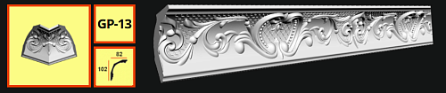 картинка Плинтус потолочный GP-13 <100*80> от магазина