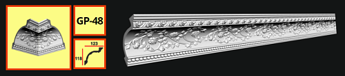 картинка Плинтус потолочный GP-48 <118*123> от магазина