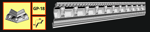 картинка Плинтус потолочный GP-18 <92*92> от магазина