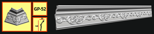 картинка Плинтус потолочный GP-52 <140*53> (16шт) от магазина