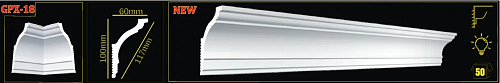 картинка Плинтус потолочный GPX-18 <100*60> от магазина