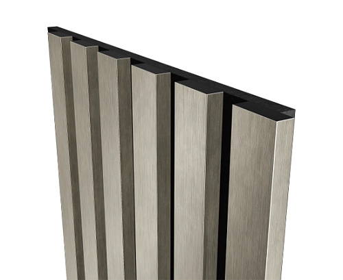 картинка Комплект акустических панелей ПЛАТИНА МАТОВАЯ черный войлок <3000*300*19> рейки экополимер от магазина