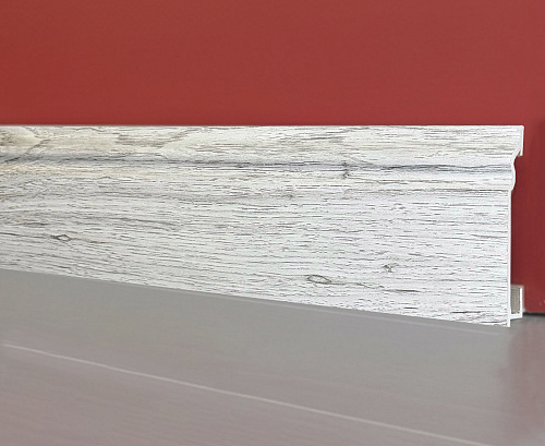 картинка Плинтус Декор С01-1 ясень белый КОМПОЗИТ 100мм 2,5м от магазина