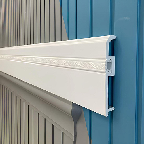 картинка Плинтус Декор С05-2 Белый мат 100мм 2,4м от магазина